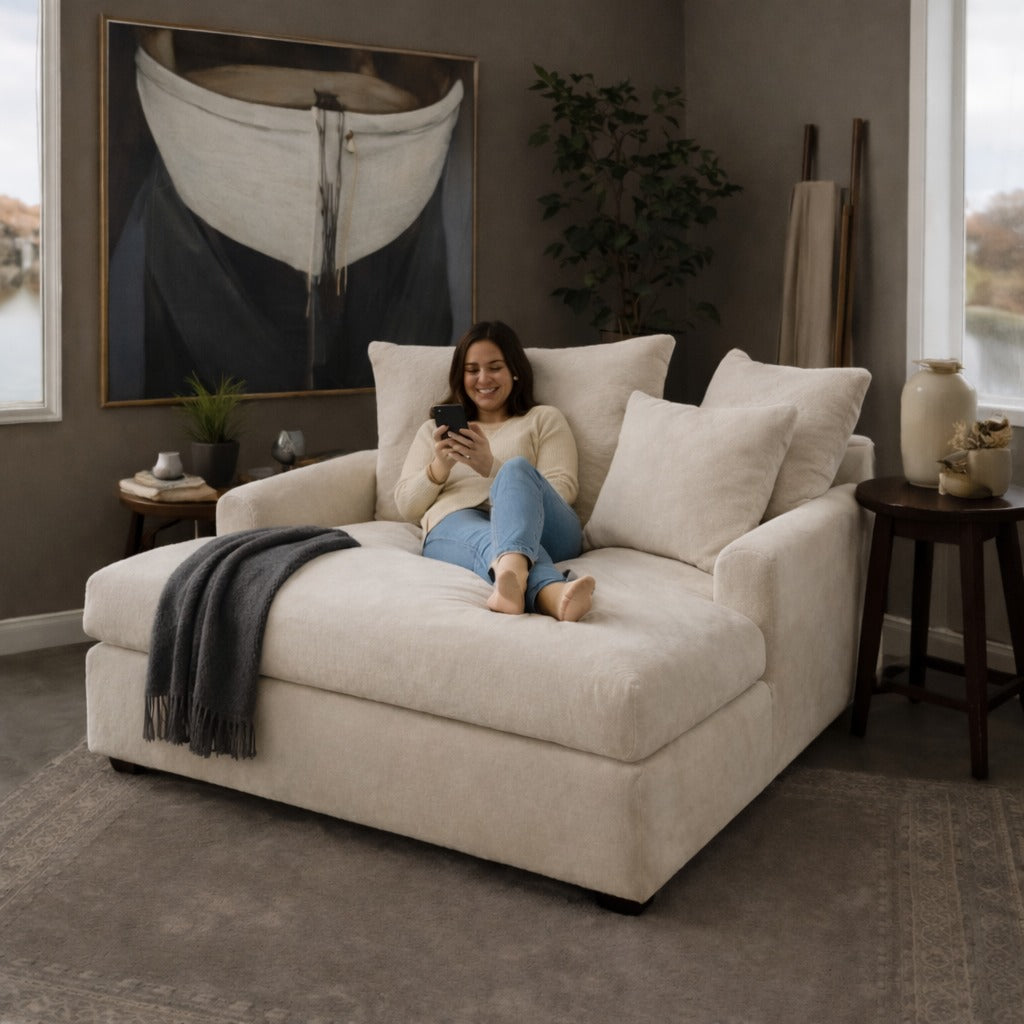 Oversize Chair - Natural Wood -Multi Fabrics - Multi color - 120x120x70 cm