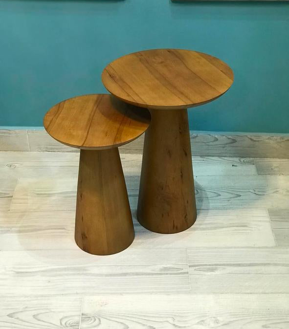 طاولة جانبية - قطعتان - خشب موسكي - أحجام متعددة