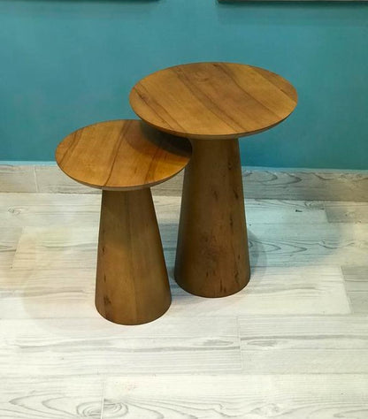 طاولة جانبية - قطعتان - خشب موسكي - أحجام متعددة