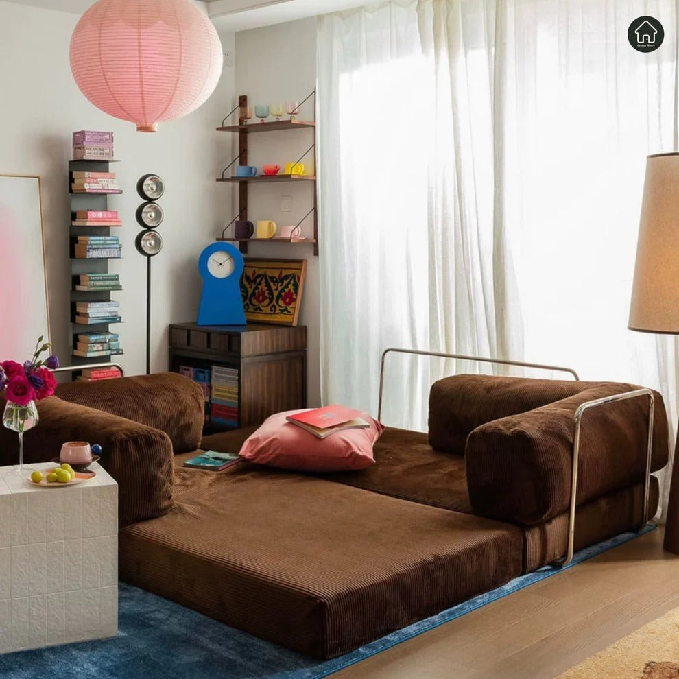 Sofa Bed - Sponge - Velvet - Multi Color - 200x100x70 cm