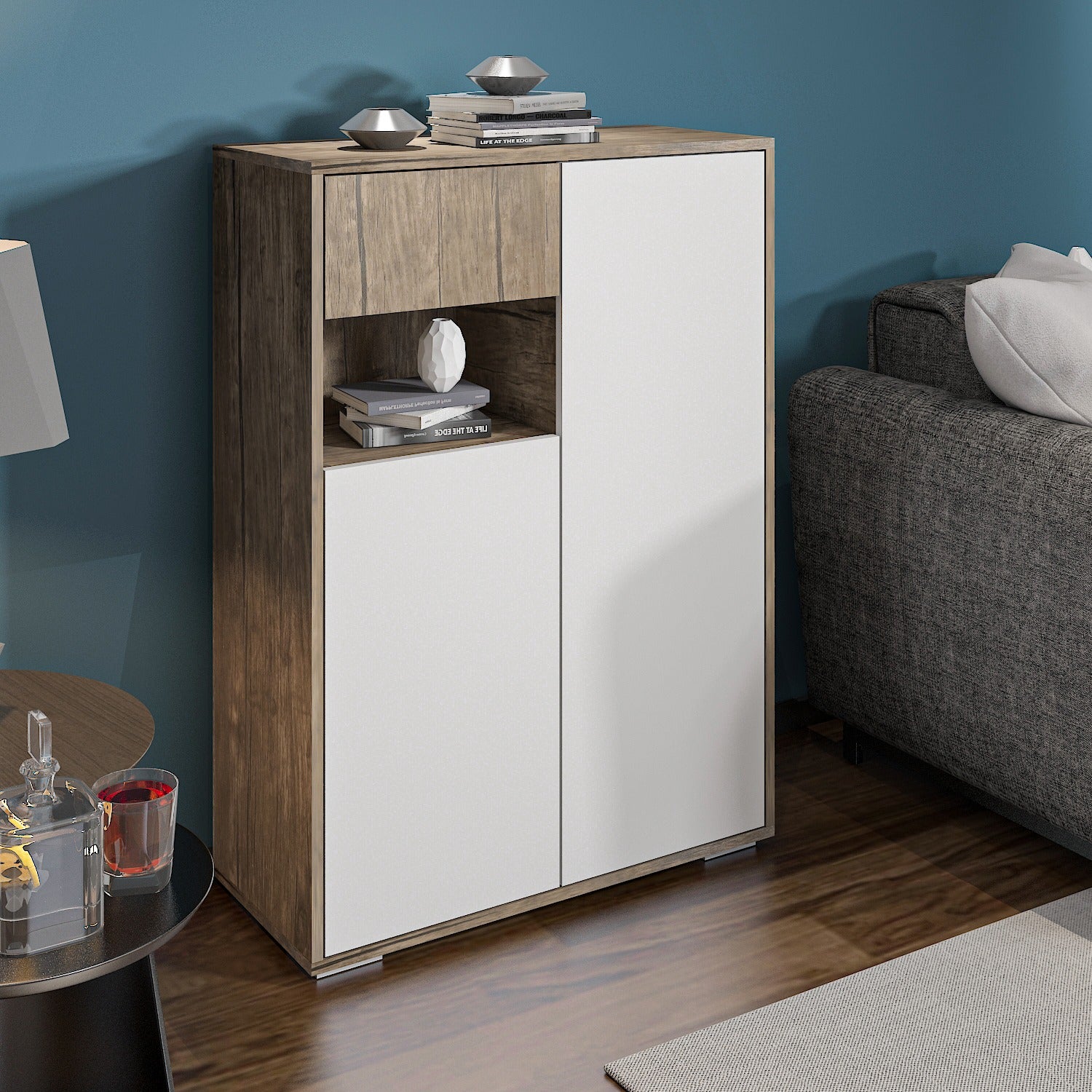 Shoe Cabinet - Multi Color - MDF - 112x80x35 cm