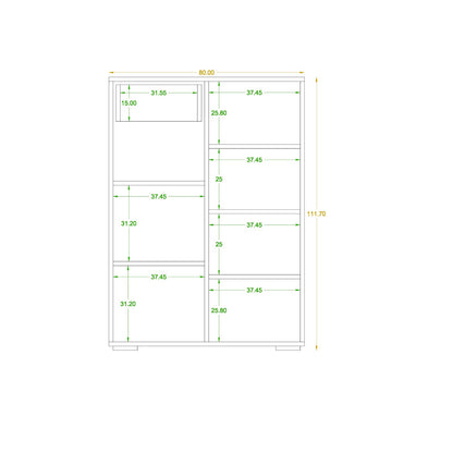Shoe Cabinet - Multi Color - MDF - 112x80x35 cm