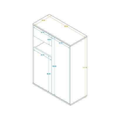 Shoe Cabinet - Multi Color - MDF - 112x80x35 cm