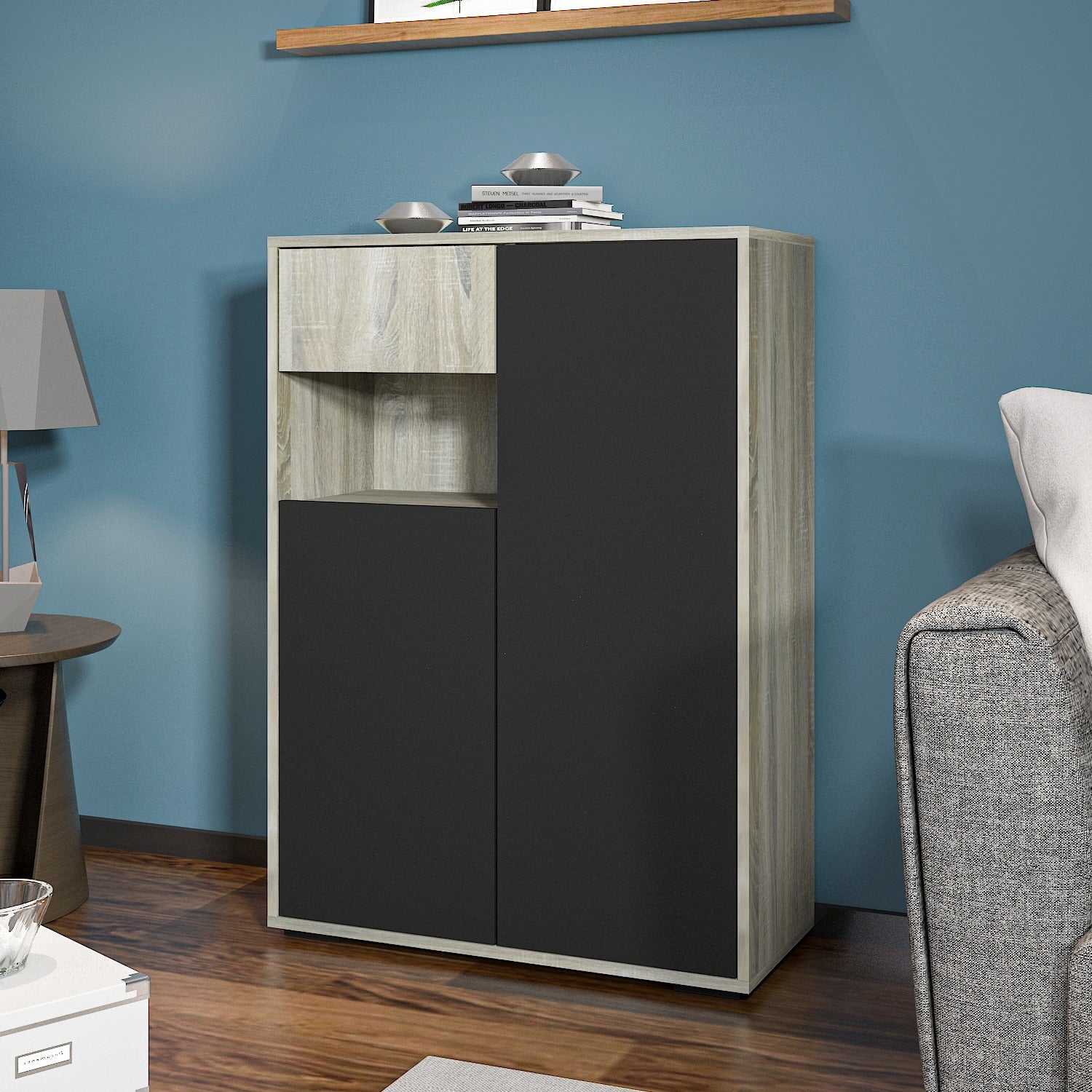 Shoe Cabinet - Multi Color - MDF - 112x80x35 cm
