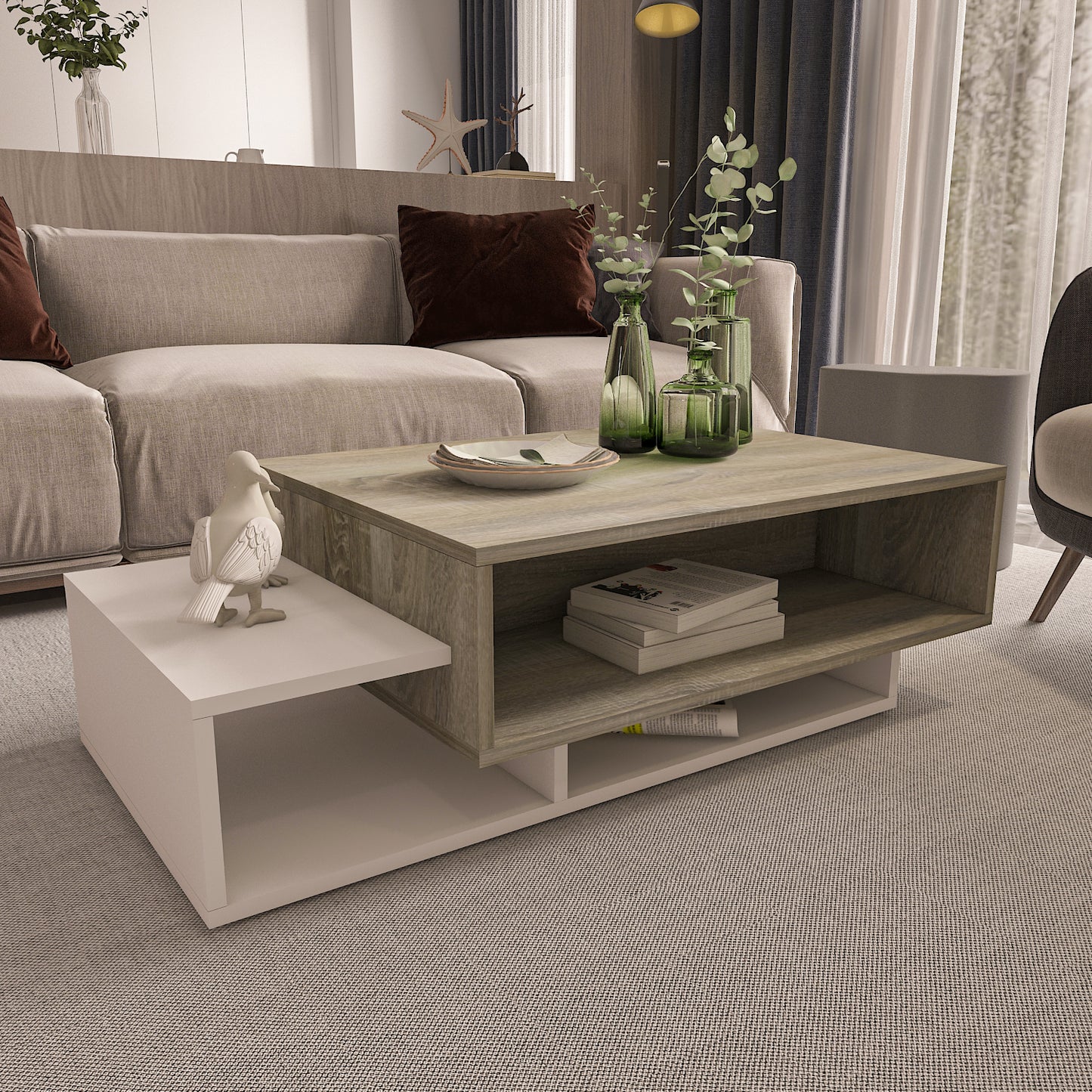 Coffee Table - Multi Color - MDF - 105x60x32 cm