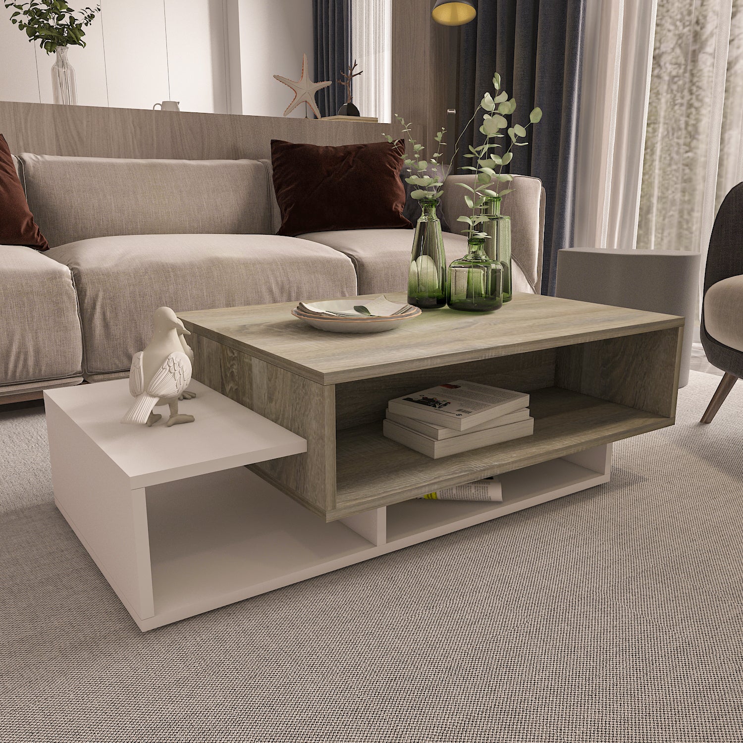 Coffee Table - Multi Color - MDF - 105x60x32 cm