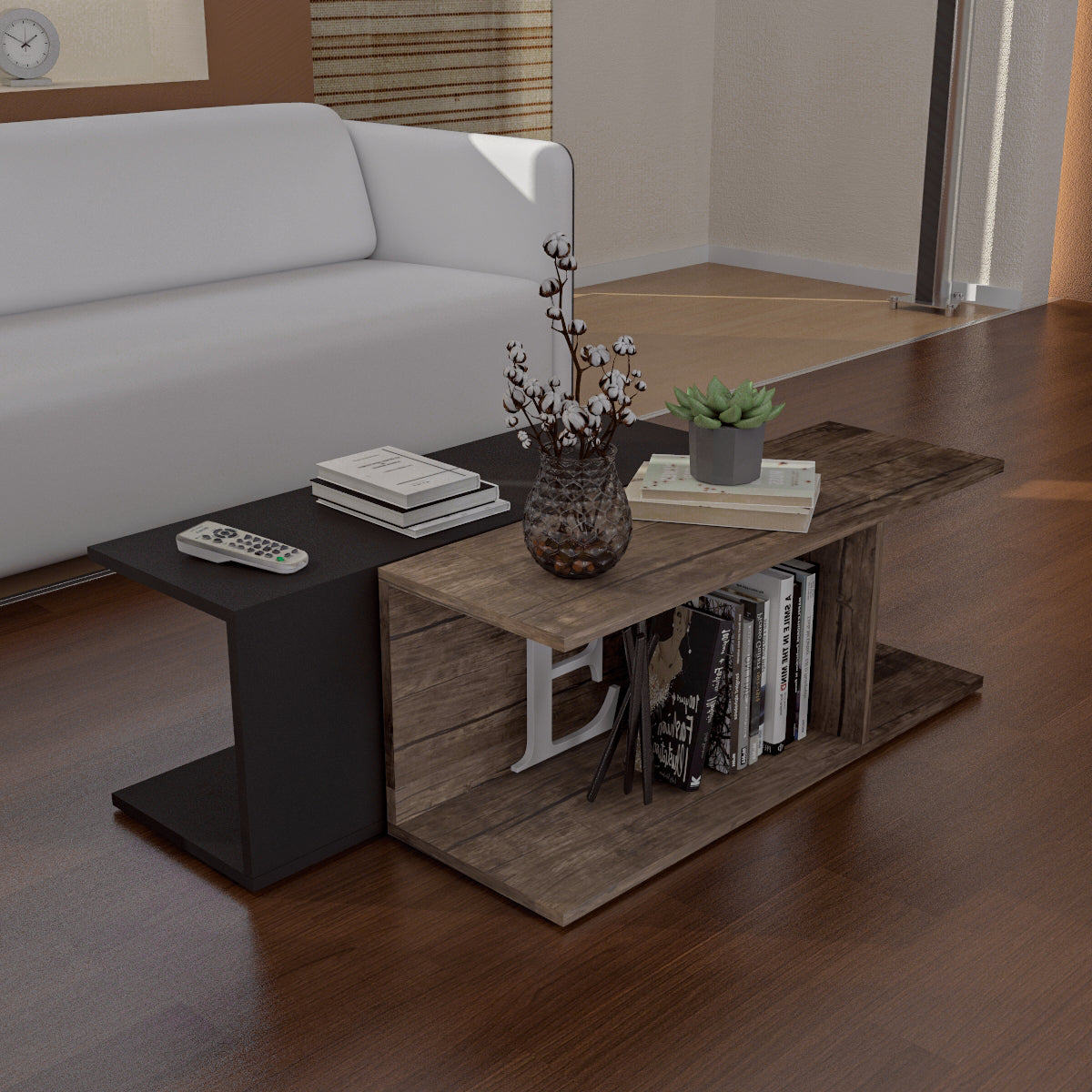 Coffee Table - Multi Color - MDF - 90x60x35 cm