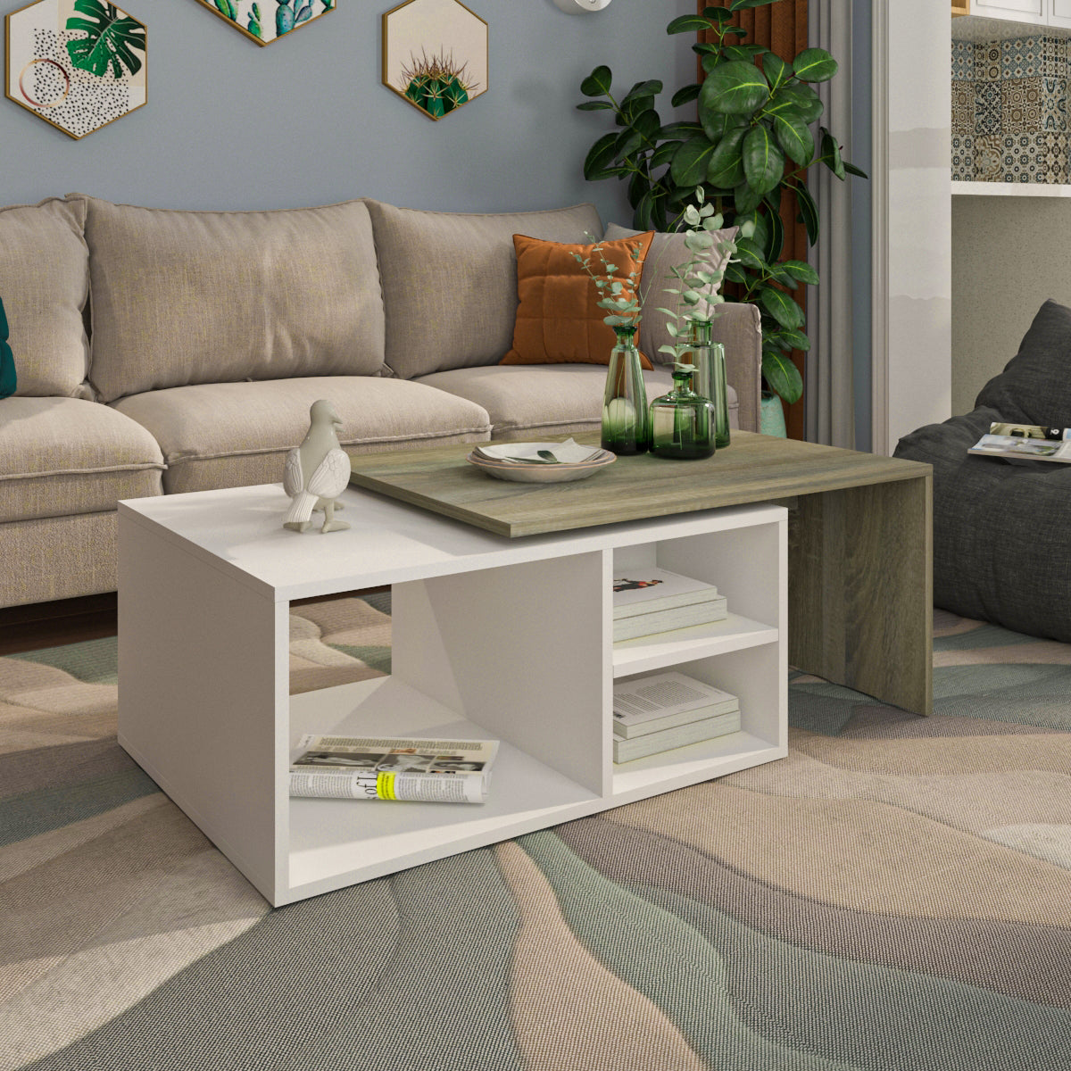 Coffee Table - MDF - Multi Color - 112x60x40 cm