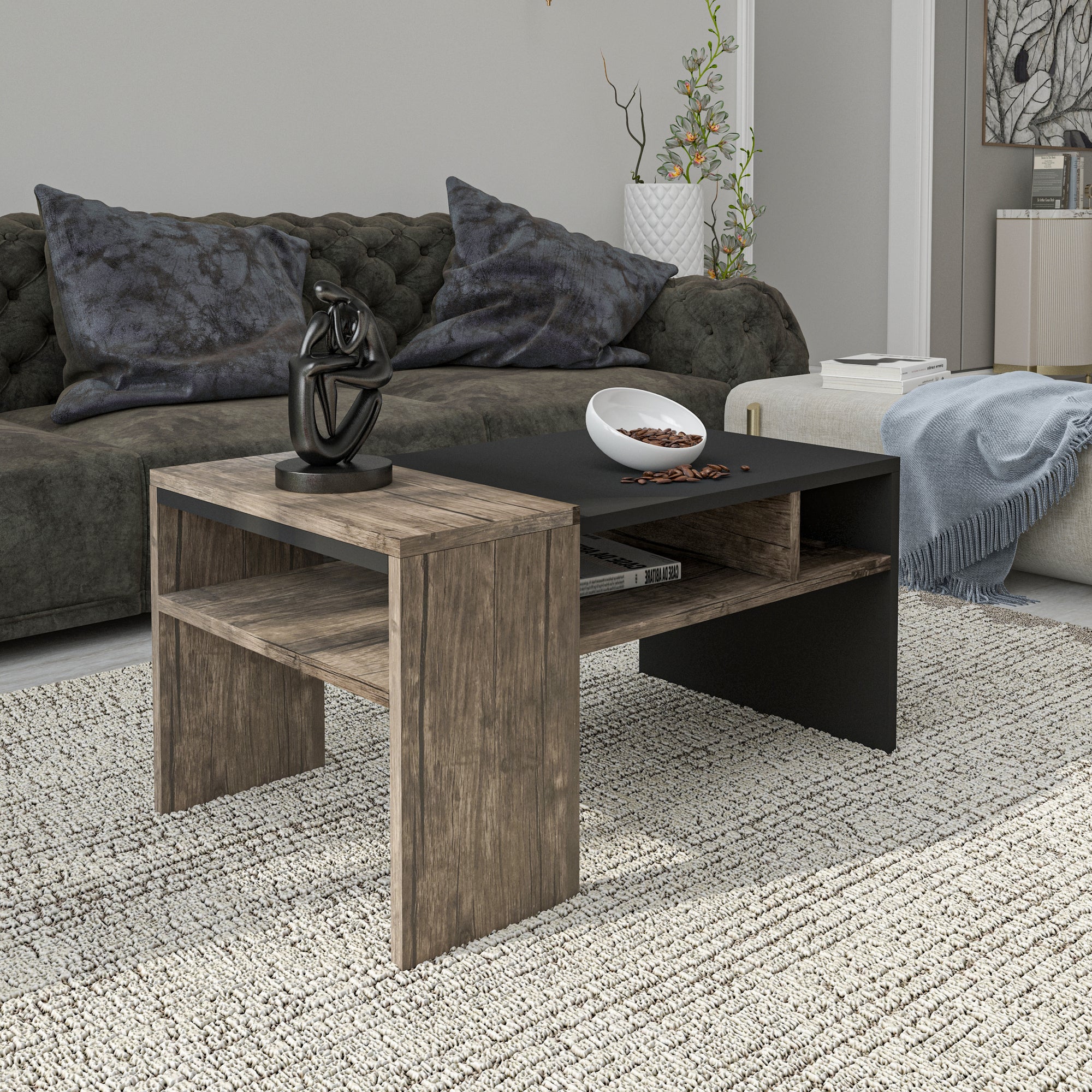Coffee Table - MDF - Multi Color - 90x54x45 cm
