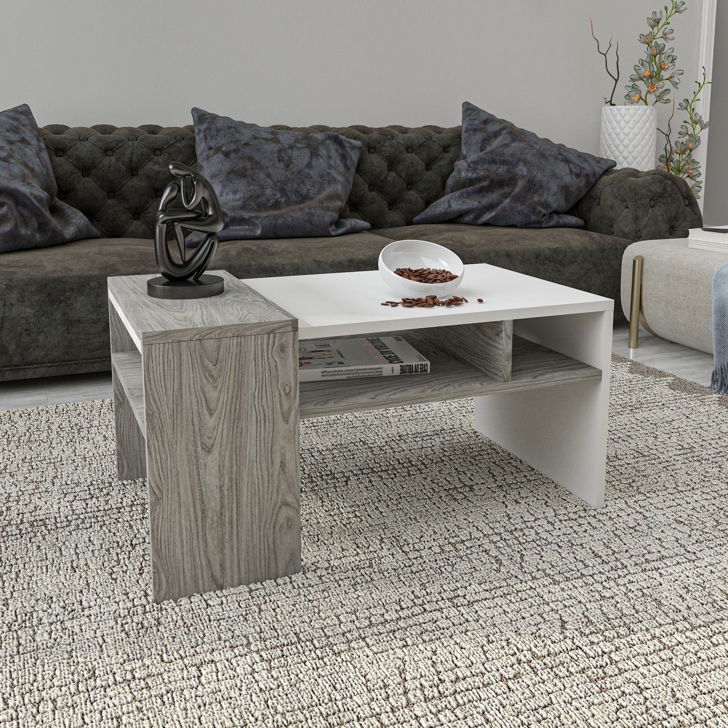Coffee Table - Multi Color - MDF - 90x54x45 cm