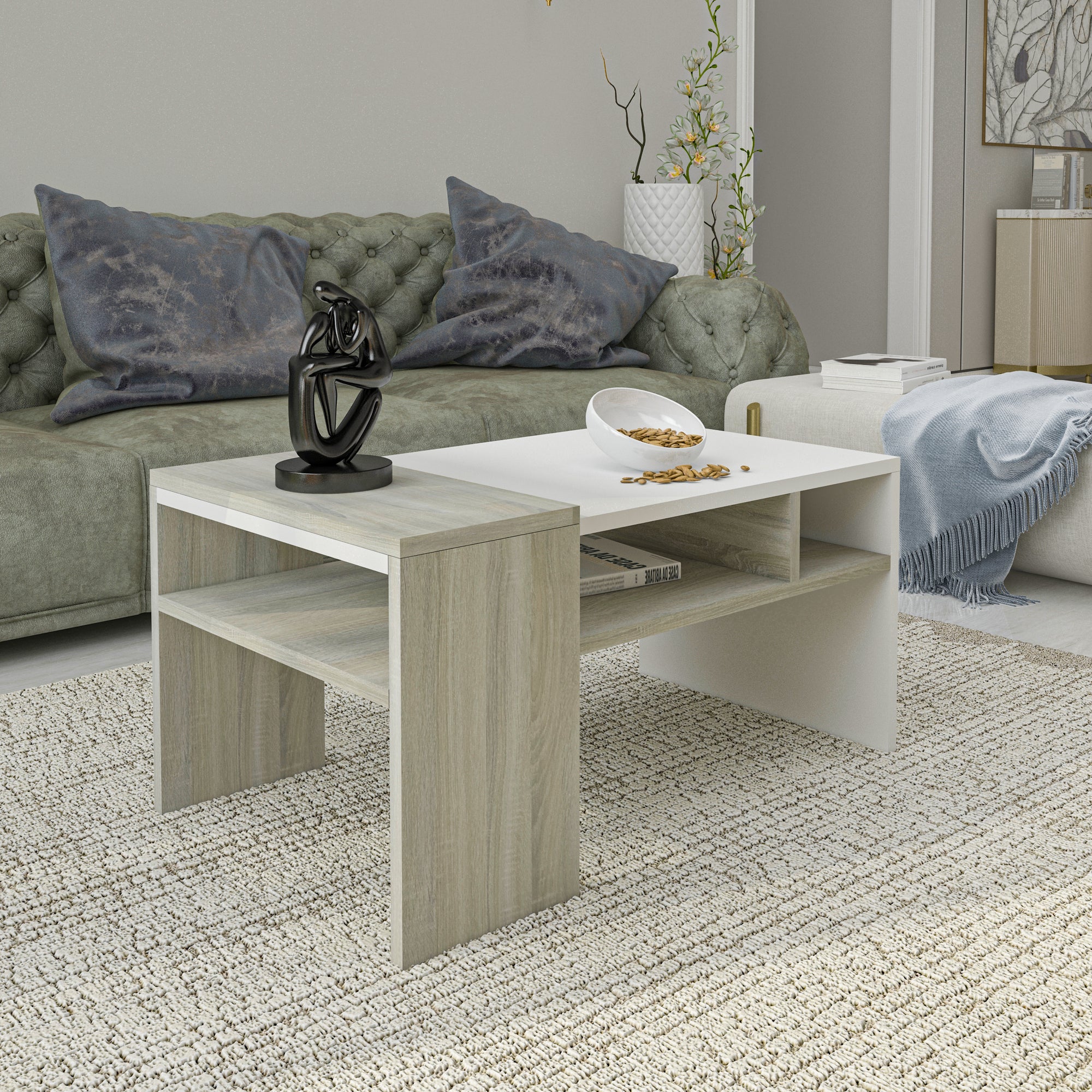 Coffee Table - Multi Color - MDF - 90x54x45 cm