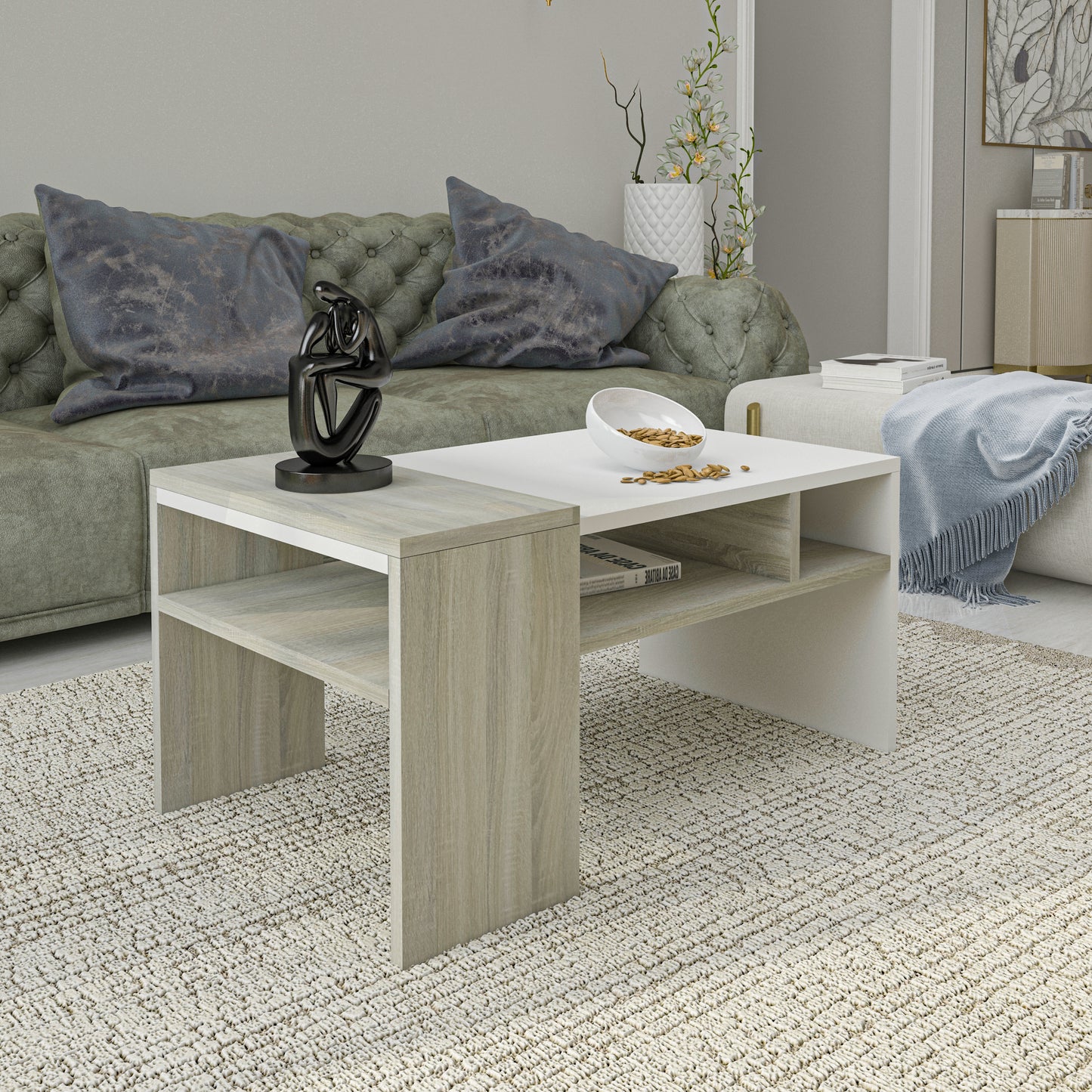 Coffee Table - MDF - Multi Color - 90x54x45 cm