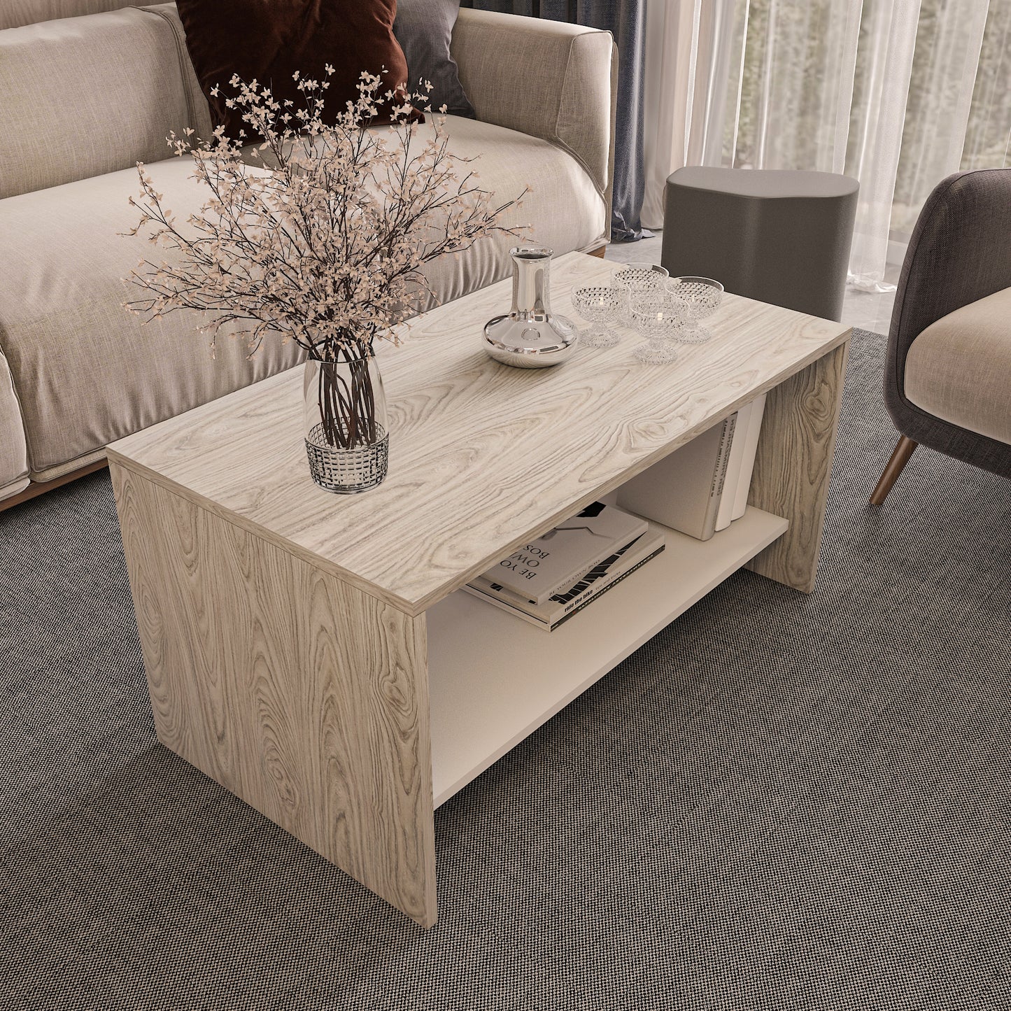 Coffee Table - Multi Color - MDF - 90x50x45 cm