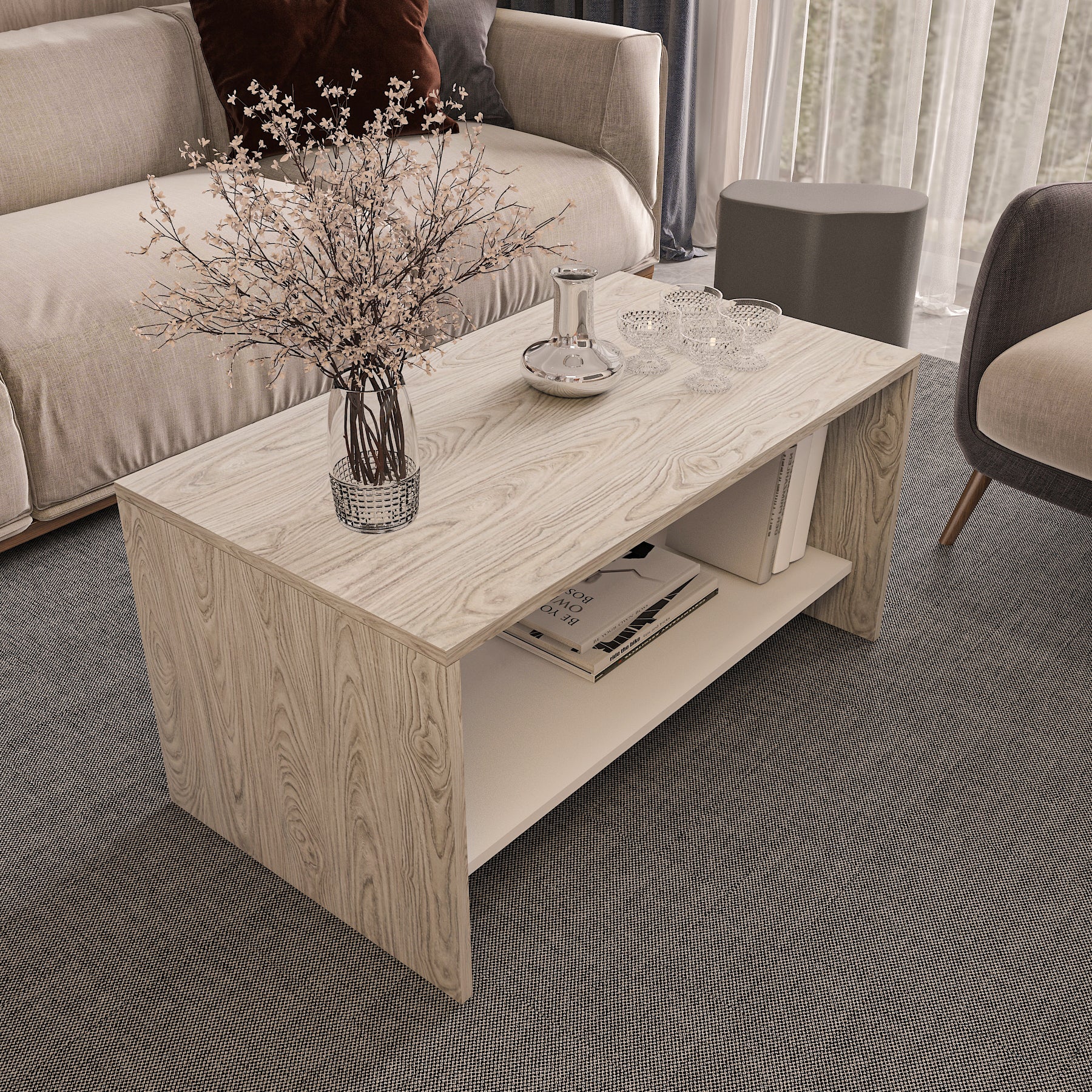 Coffee Table - Multi Color - MDF - 90x50x45 cm