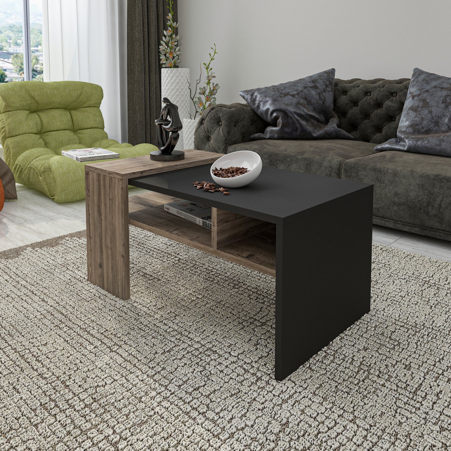 Coffee Table - MDF - Multi Color - 90x54x45 cm