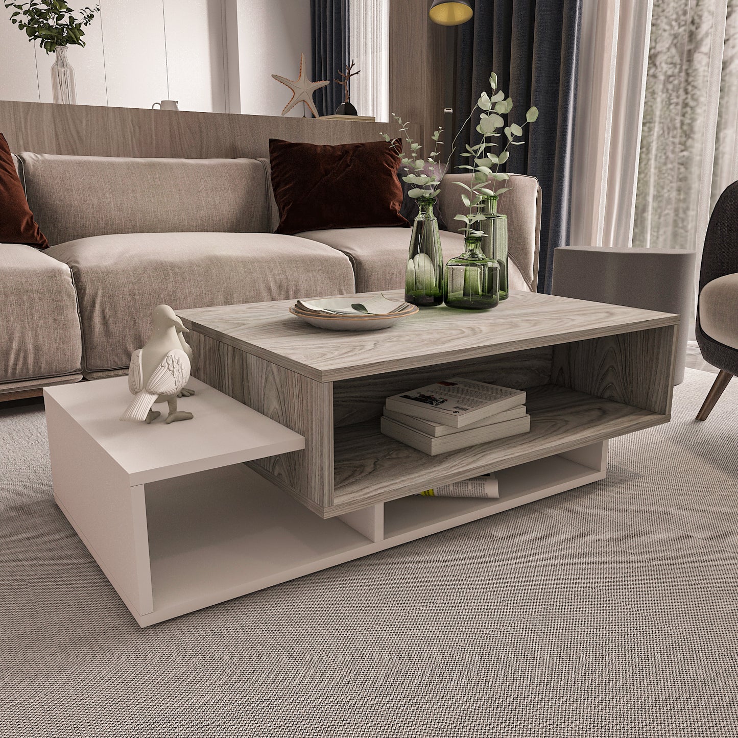 Coffee Table - MDF - Multi Color - 105x60x32 cm