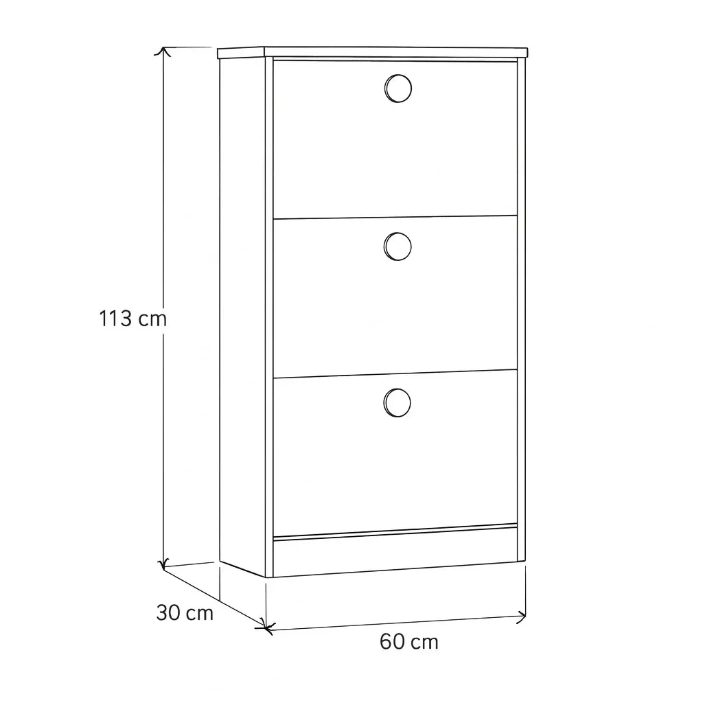 Shoe Rack - MDF Wood - Black & White - 60x30x113 cm - Cataloug