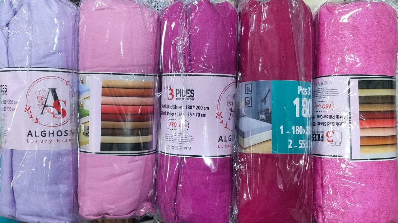 Bed Sheet - Cotton - Set 3 pieces - Multi Color - 180 cm