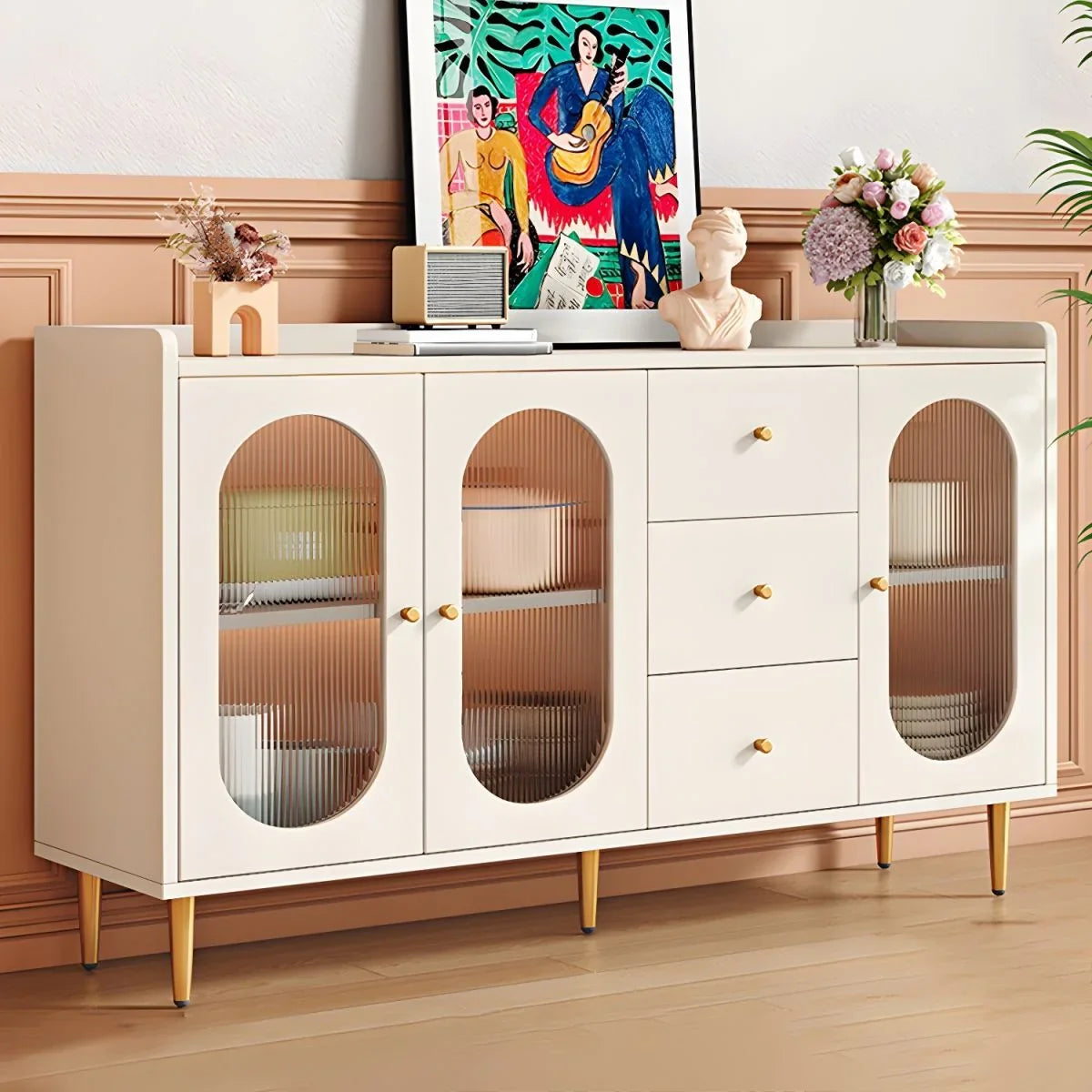 Buffet - MDF Wood - White - 160x40x85 cm