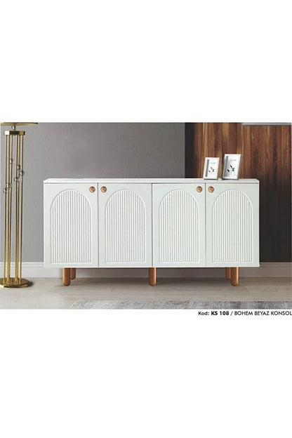 Buffet - MDF Wood - White - 160x40x80 cm