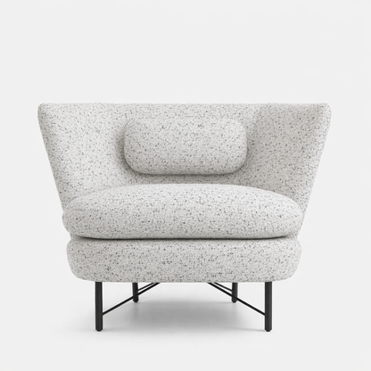 Arm Chair -  Steel - Bouclé Fabric - Multi Color - 85x70x85 cm