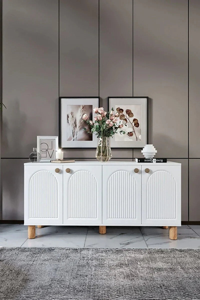 Buffet - MDF Wood - White - 160x40x80 cm