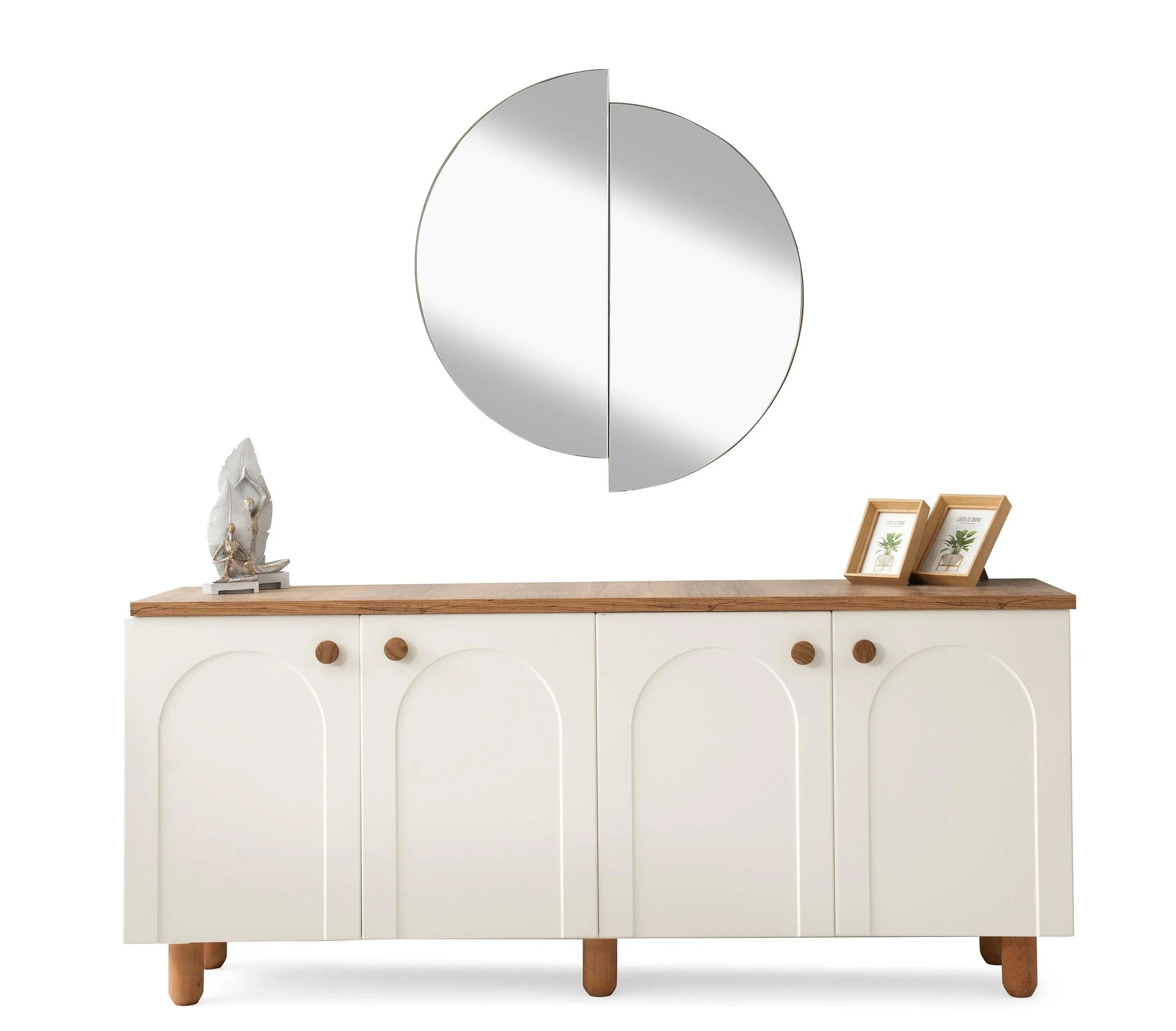 Buffet - MDF Wood - White & Brown - 160x45x75 cm - Cataloug