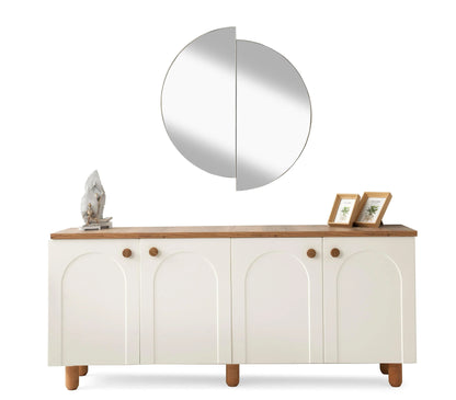 Buffet - MDF Wood - White & Brown - 160x45x75 cm