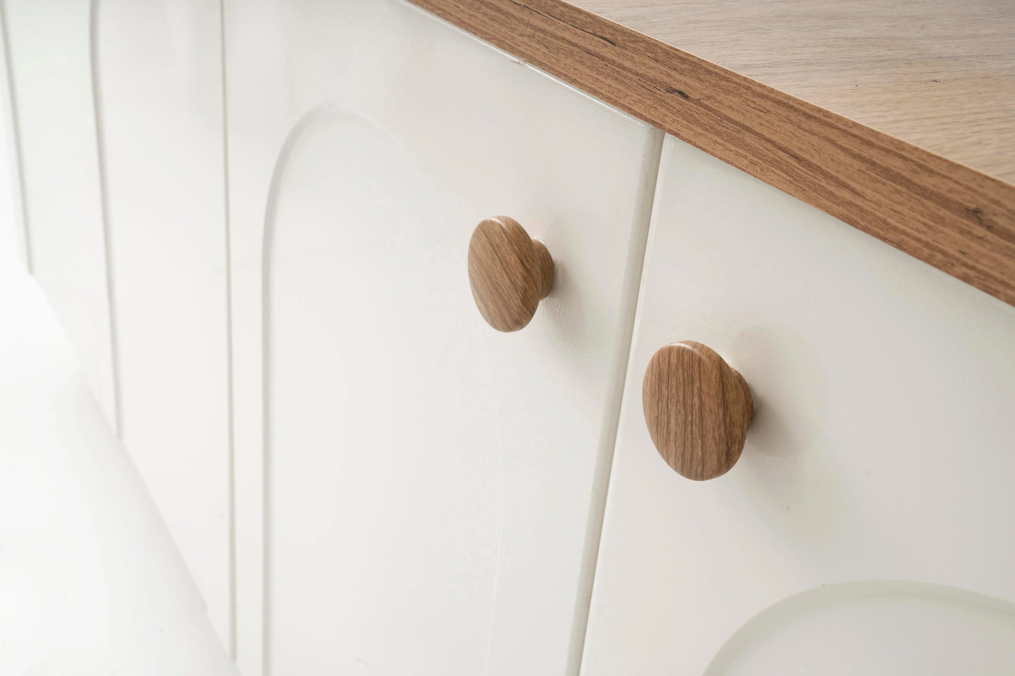 Buffet - MDF Wood - White & Brown - 160x45x75 cm - Cataloug