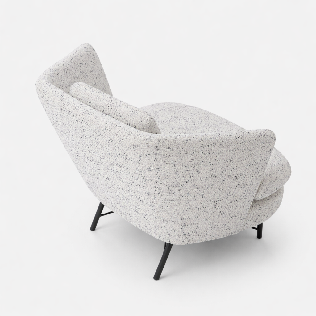 Arm Chair -  Steel - Bouclé Fabric - Multi Color - 85x70x85 cm