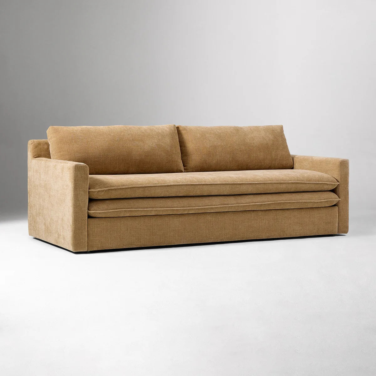 Sofa Bed - Natural Wood - Multi Fabrics - Beige - 220 x 90 x 85 cm