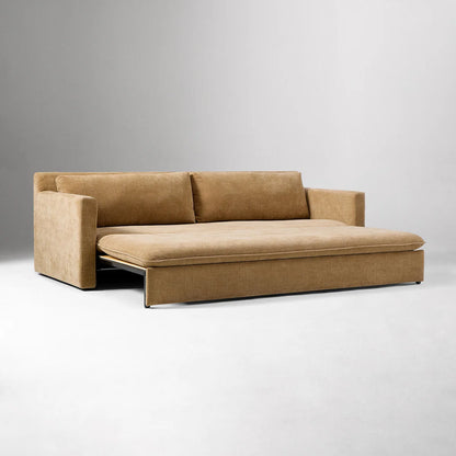 Sofa Bed - Natural Wood - Multi Fabrics - Beige - 220 x 90 x 85 cm