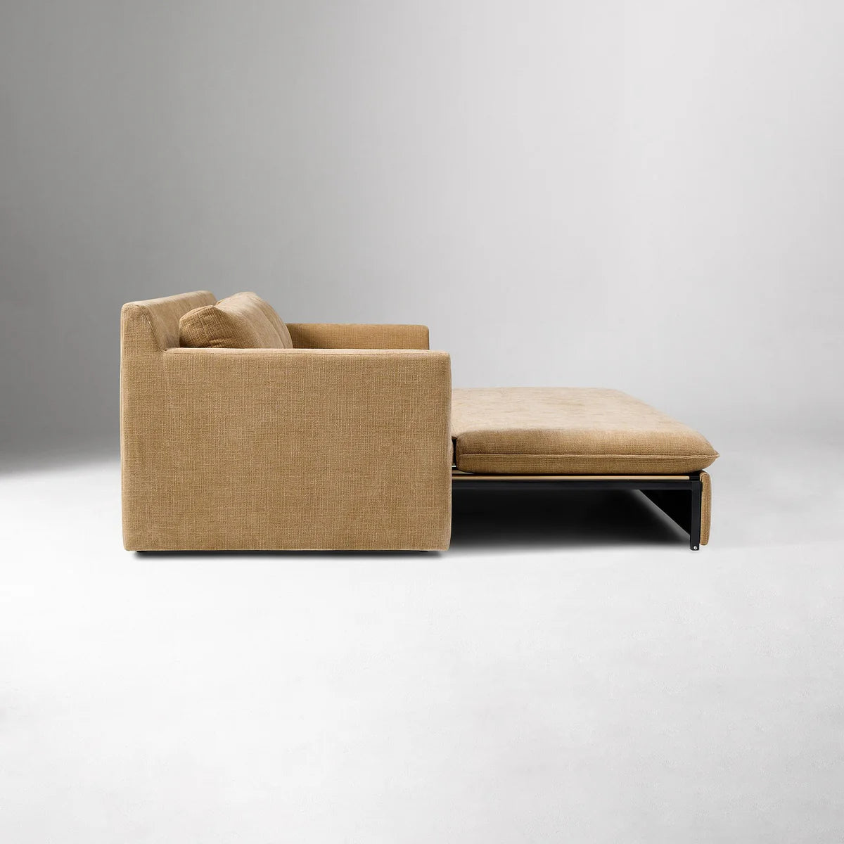 Sofa Bed - Natural Wood - Multi Fabrics - Beige - 220 x 90 x 85 cm