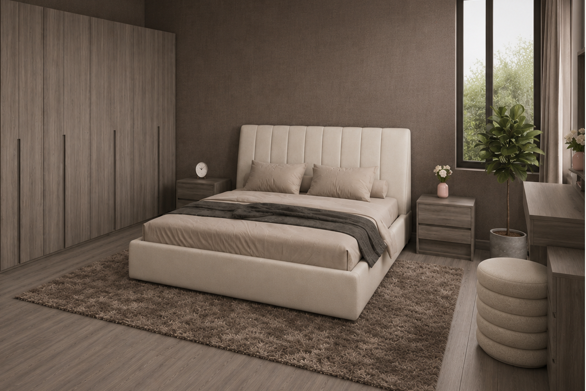 Full Bedroom  - MDF Wood - Gray