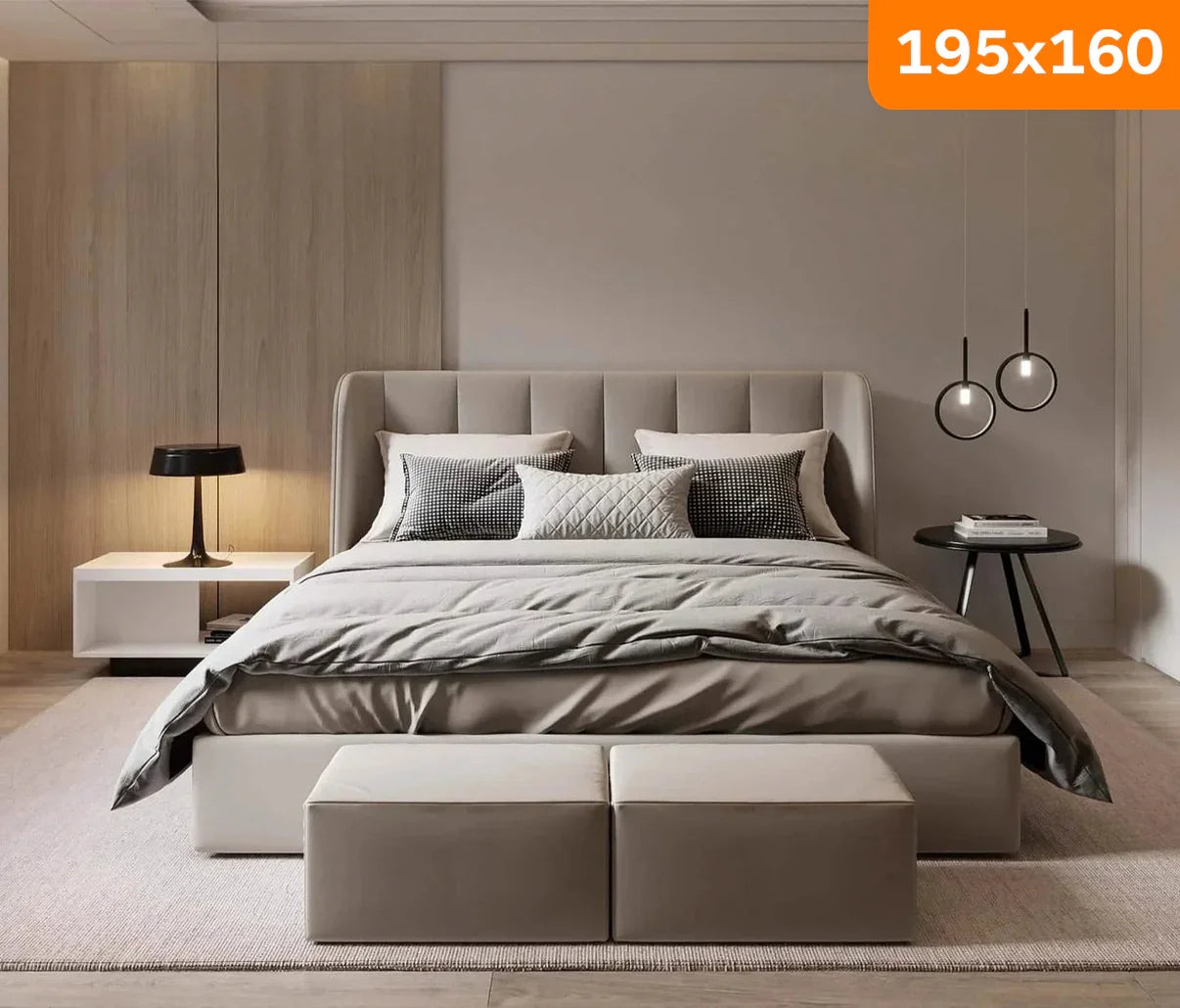 Bed - MDF - Velvet - Multi Sizes - Cataloug