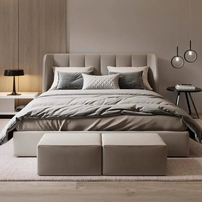 Bed - MDF - Velvet - Multi Sizes - Cataloug