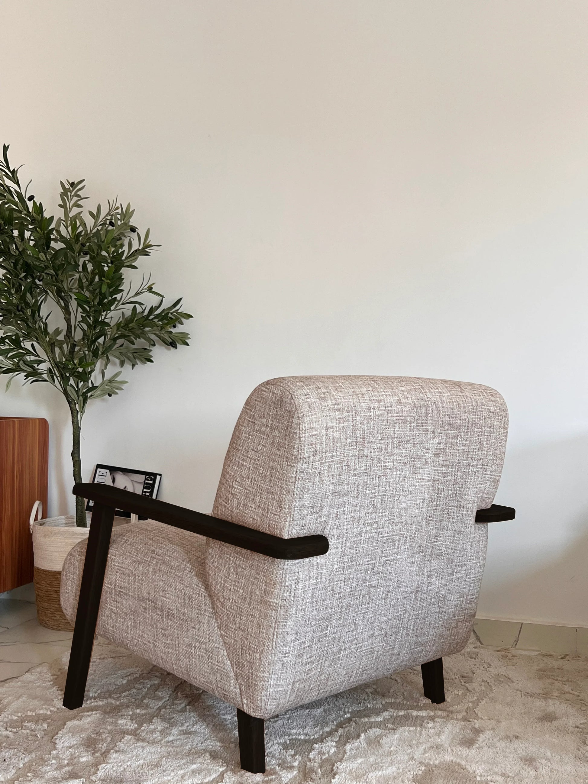Chair - Oak Wood - Linen- Multi color - 85x85x90 cm - Cataloug
