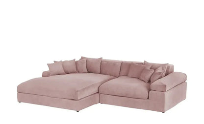 Sofa - Beech Wood - Linen Fabric - Pink - 200x170x85 cm - Cataloug