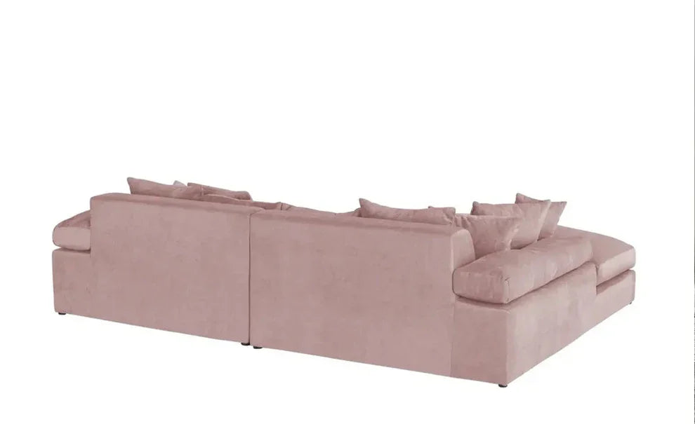 Sofa - Beech Wood - Linen Fabric - Pink - 200x170x85 cm - Cataloug