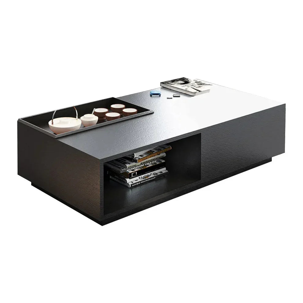 Coffee table - MDF wood - Black & Brown - 100x50x40 cm - Cataloug