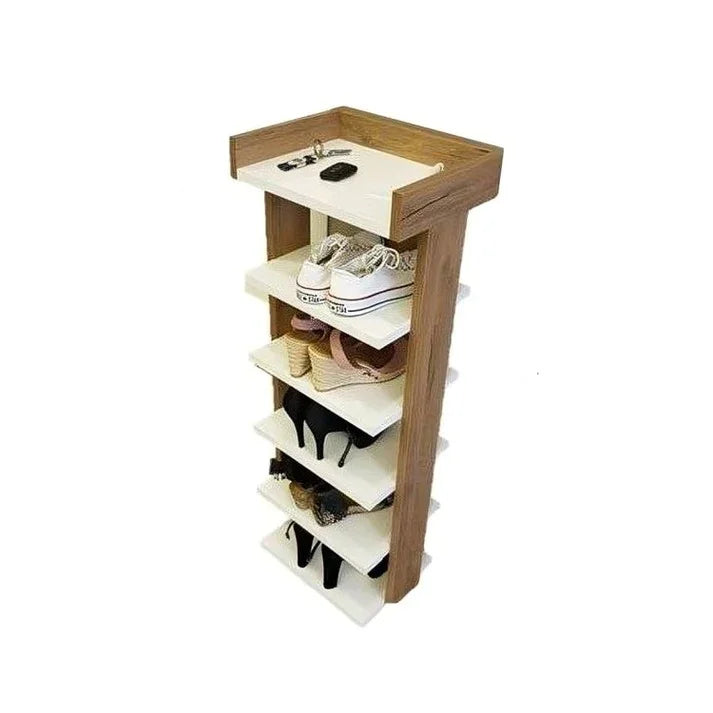 Shoe rack - MDF - White & Beige - 30x40x100 - Cataloug