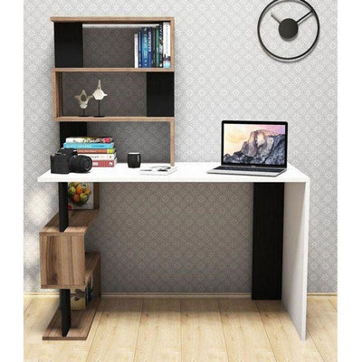 Desk - MDF - White, Black & Beige - 120x60x150 - Cataloug