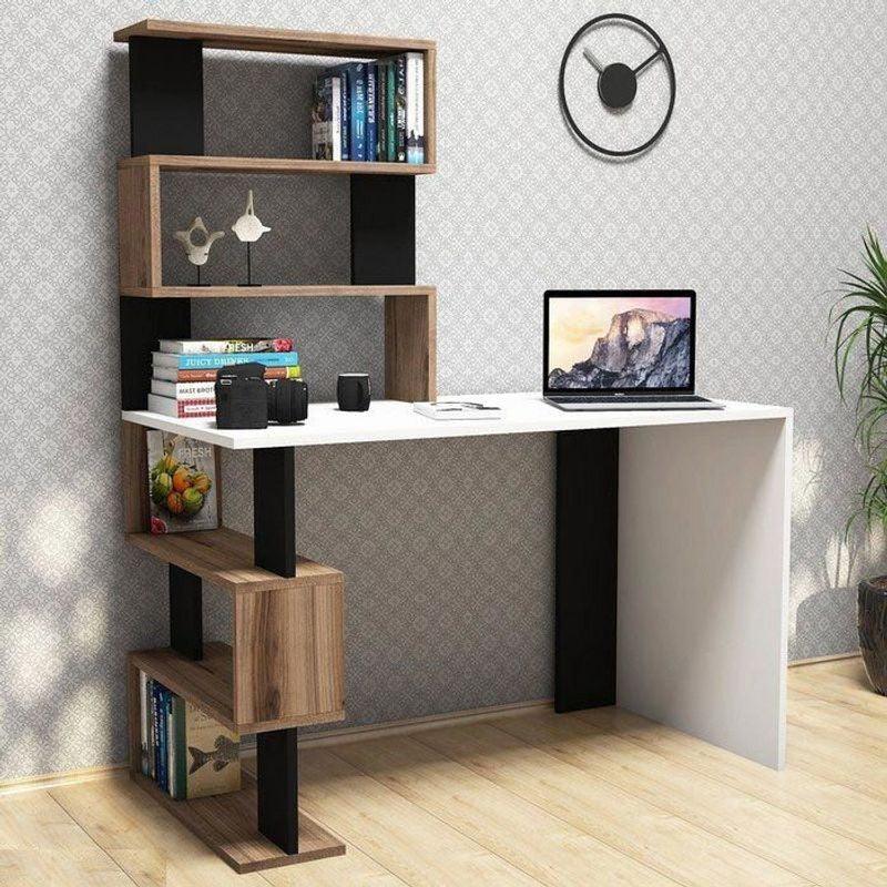 Desk - MDF - White, Black & Beige - 120x60x150 - Cataloug