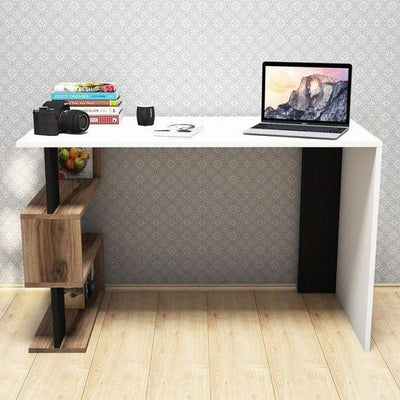 Desk - MDF - White, Black & Beige - 120x60x75 - Cataloug