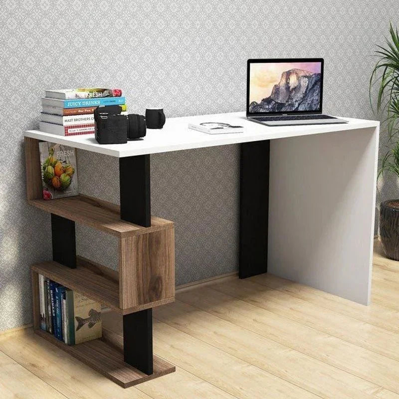 Desk - MDF - White, Black & Beige - 120x60x75 - Cataloug