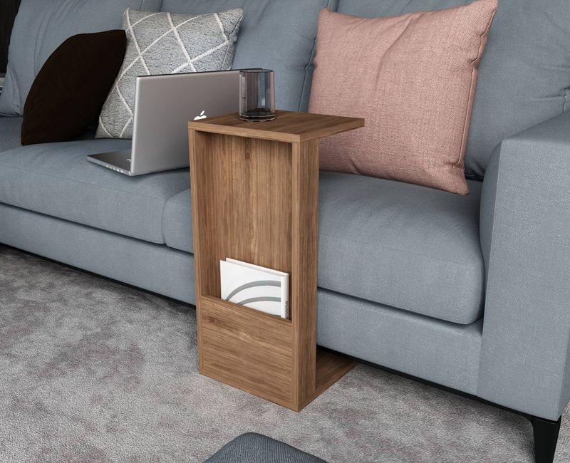 Side Table - MDF Wood - Brown - 30x40x63 cm