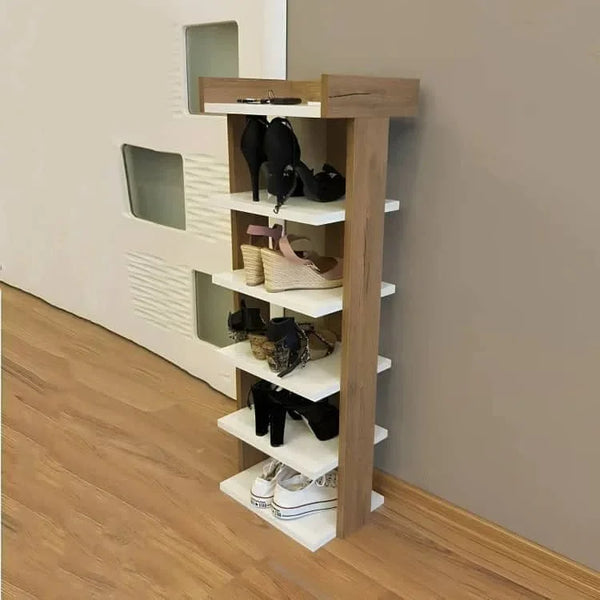 Shoe rack - MDF - White & Beige - 30x40x100 - Cataloug