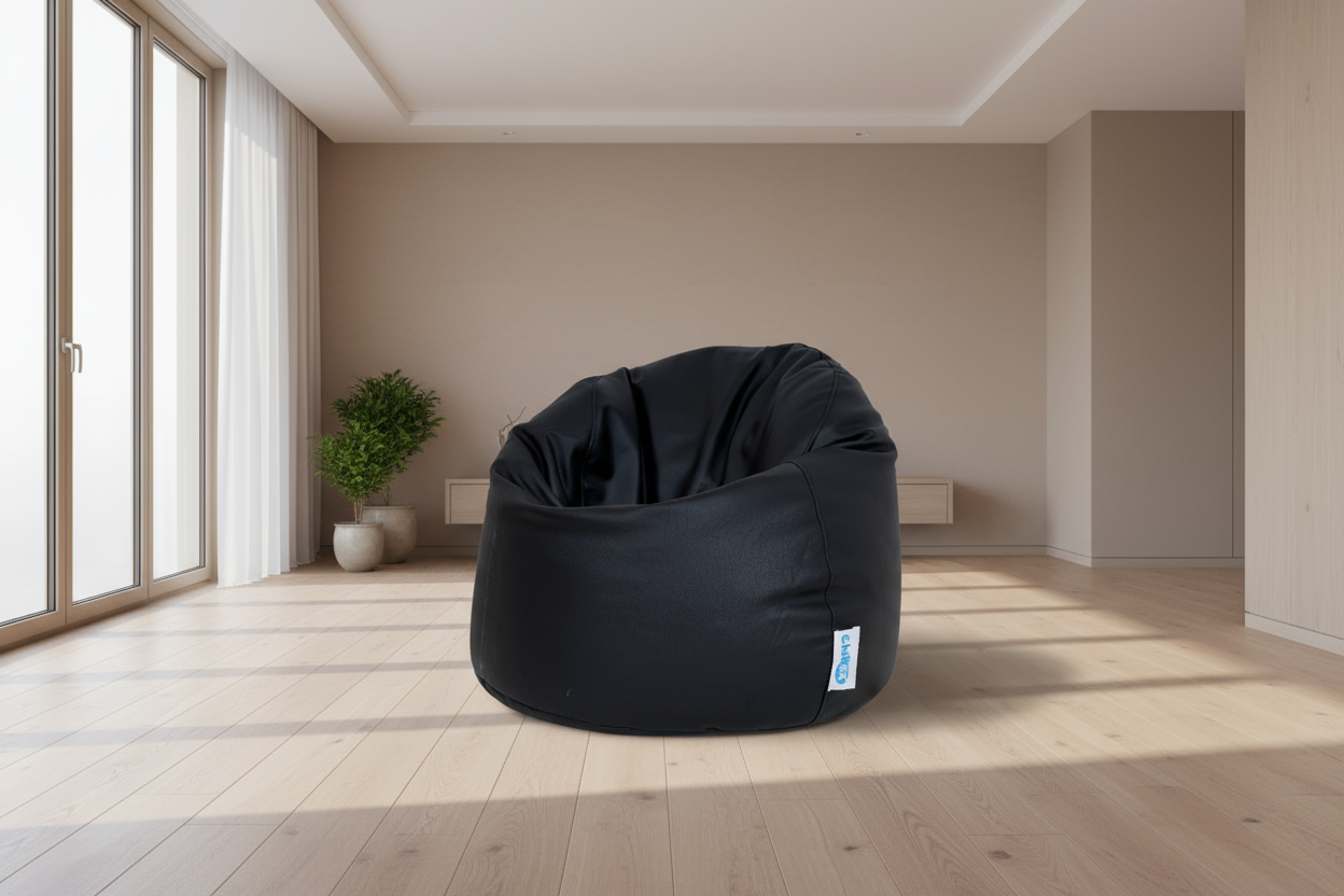 بين باج - جلد فاخر - أسود - 80×60 سم