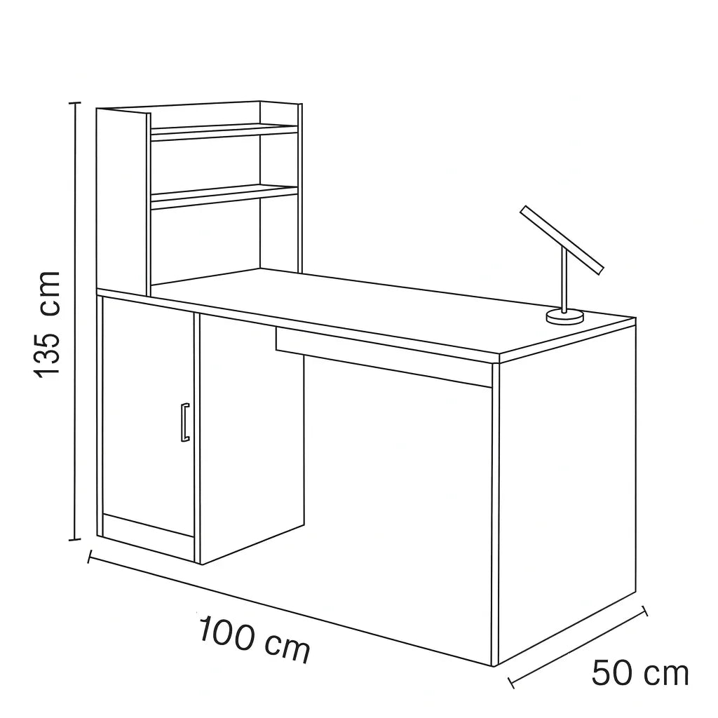 Desk - MDF Wood - Beige & White - 100x50x135 cm - Cataloug