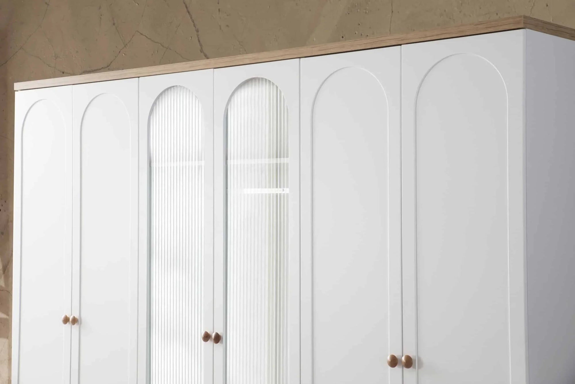 Wardrobe - MDF Wood - White - 270x60x230 cm - Cataloug